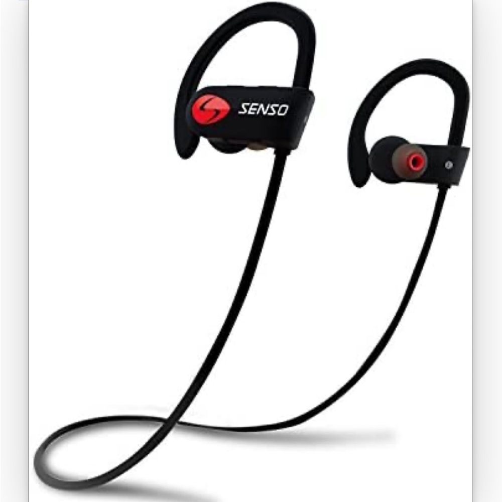 Senso Bluetooth Headphones Wireless Earbuds w/Mic Sweatproof Noise Cancelling HD